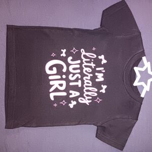 Girls' Black Short Sleeve Graphic Tee - 'I'm Literally Just a Girl'